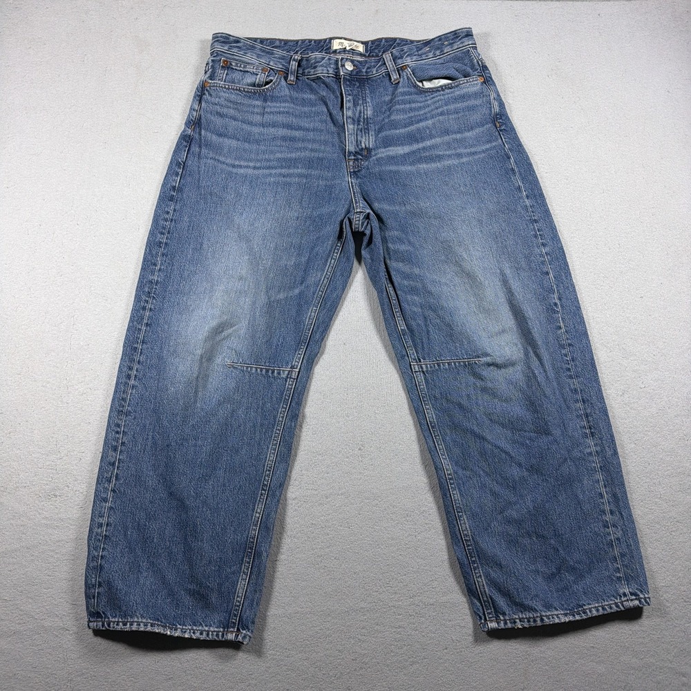 Madewell Jeans Womens 31 Blue The Darted Barrel Leg High Rise Relaxed Denim